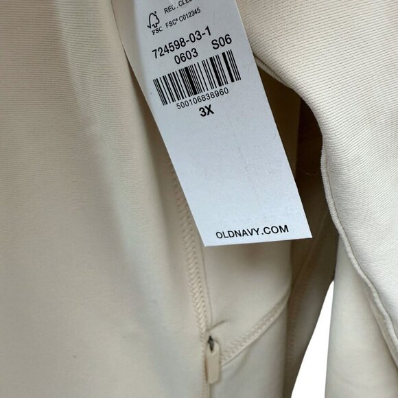 OLD NAVY Powersoft Full Zip Jacket Plus Size 3X Cream Womens Activewear NWT - Picture 5 of 10